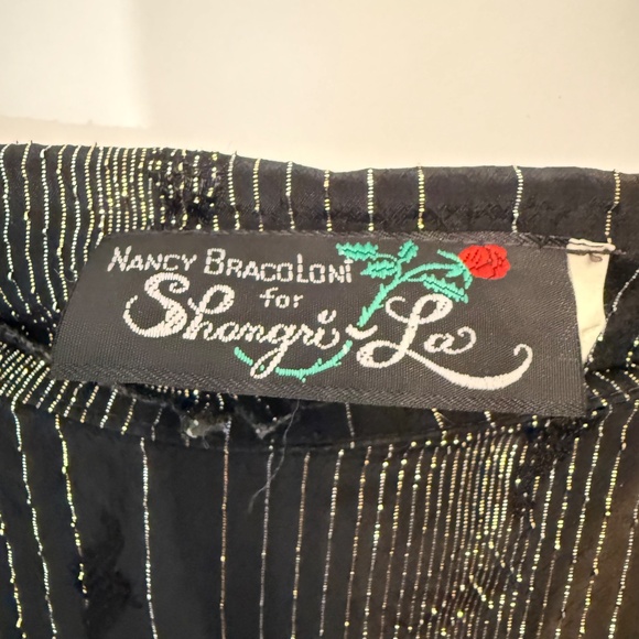 Vintage 80s Metallic Lurex Party Dress – Nancy Bracoloni Shangri-La – Black Gold - Picture 5 of 5